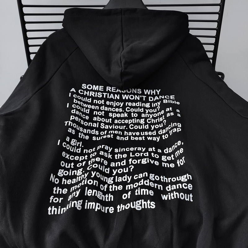 erd melancholy rich second generation cross slogan letter zipper sweater hooded high street couple fashion brand outer pullover
