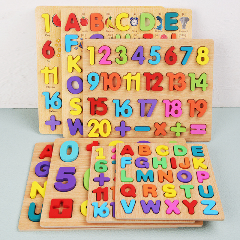 Special promotion hot selling children's early education puzzle number letter shape puzzle case cognitive manufacturers wholesale