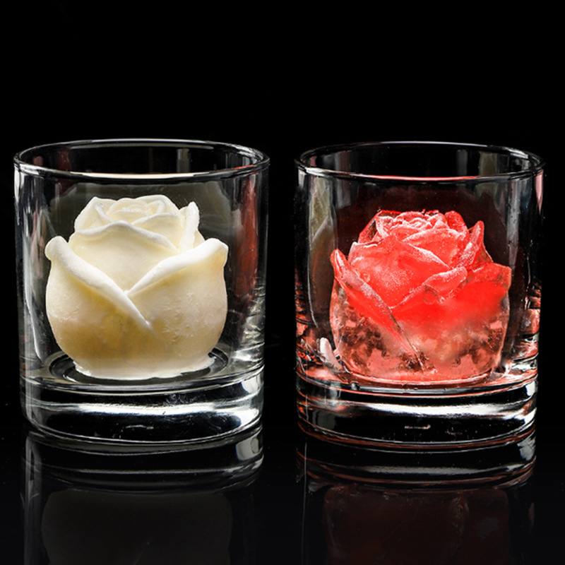 Rose silicone ice cube mold Creative ice cream Cola Coffee Wine ice mold rose ice cube ice hockey grinding tool
