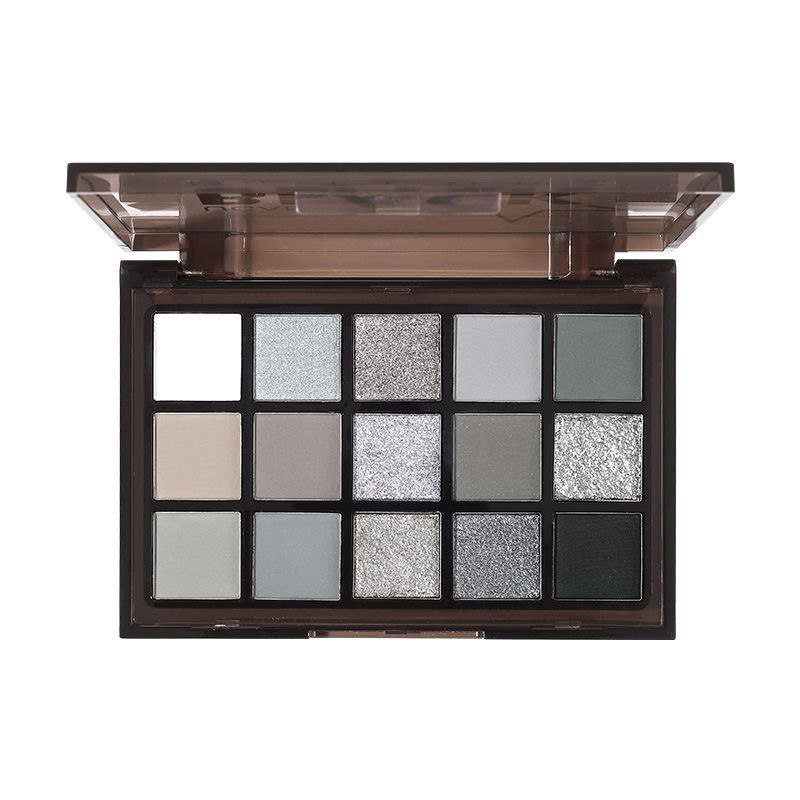 Capel 15-color eyeshadow plate Halloween dark gray makeup smoky makeup 2023 New Pearl matte cross-border