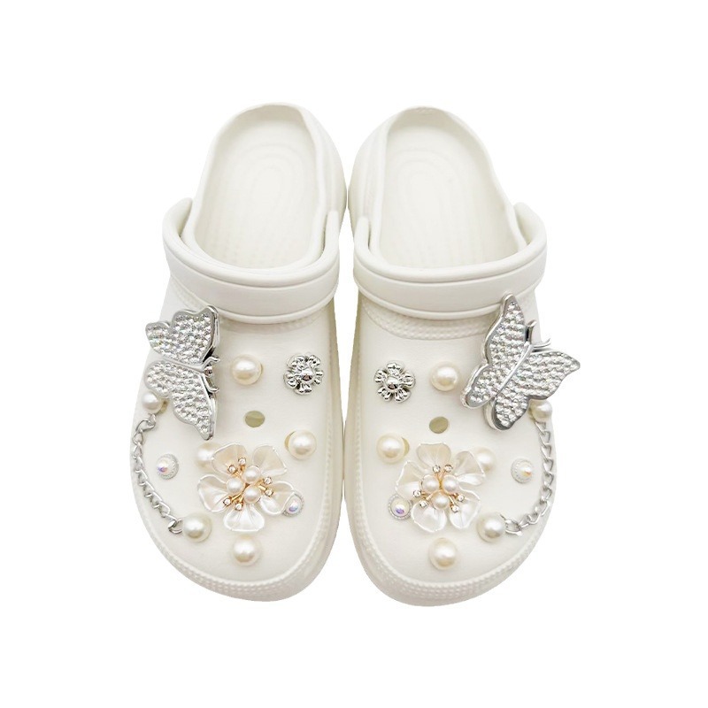 Hole shoes DIY decorative accessories shoe flower women's shoes rhinestone butterfly jewelry detachable shoe buckle wholesale accessories suit