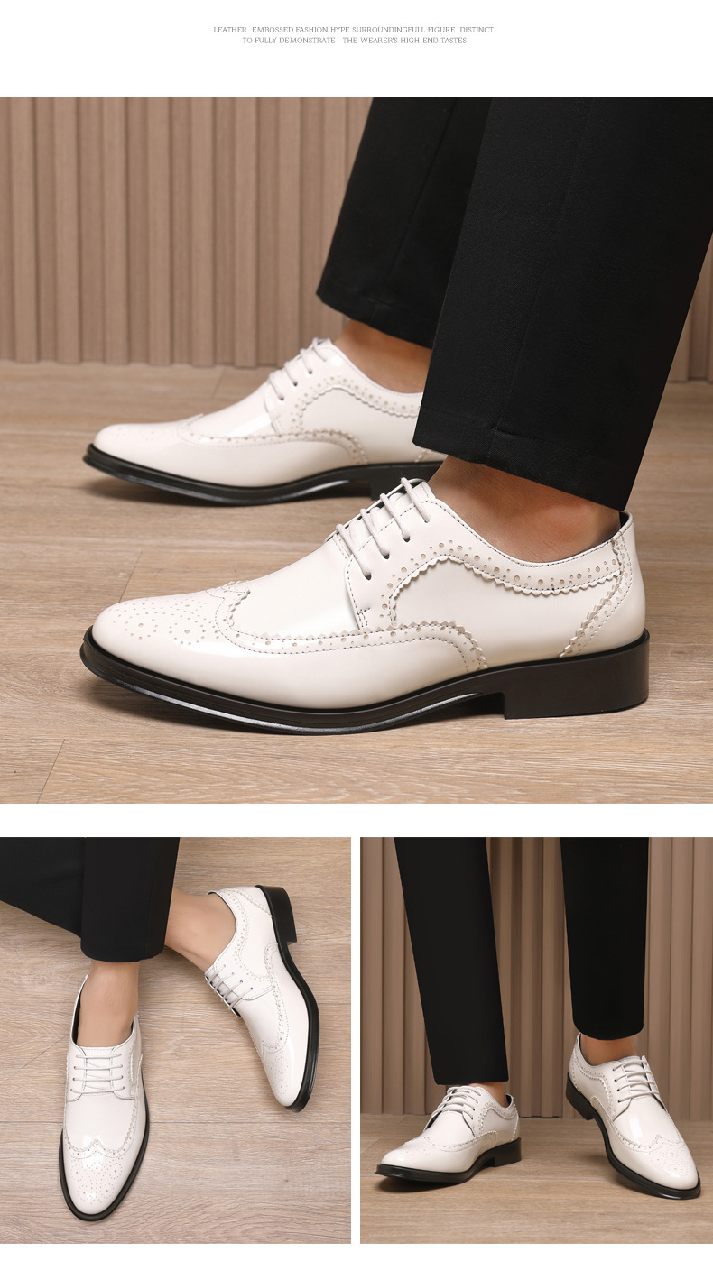 Spring New Bullock Carved Leather Shoes Patent Leather Gloss British Large Size Leather Shoes Studio Model Shoes for Groom Shoes_voghion.com