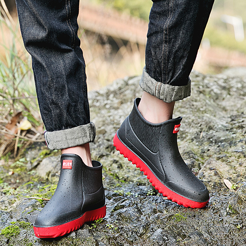 Cross-border low-top rain boots men's outdoor waterproof shoes non-slip German fashion kitchen work shoes fishing car wash rubber shoes