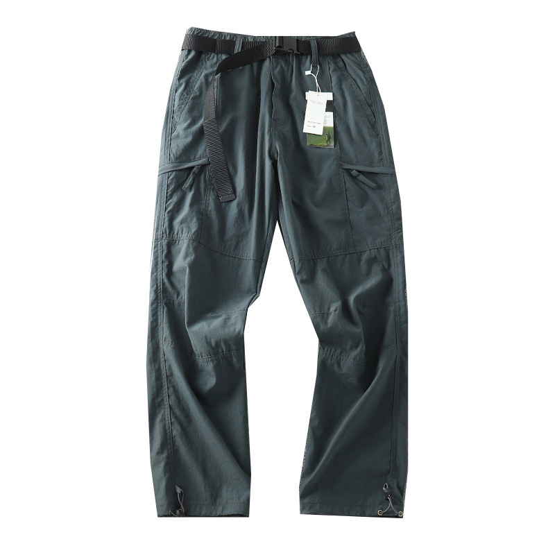 Send belt! Technology outdoor windproof waterproof quick-drying pants men's overalls multi-pocket straight casual trousers