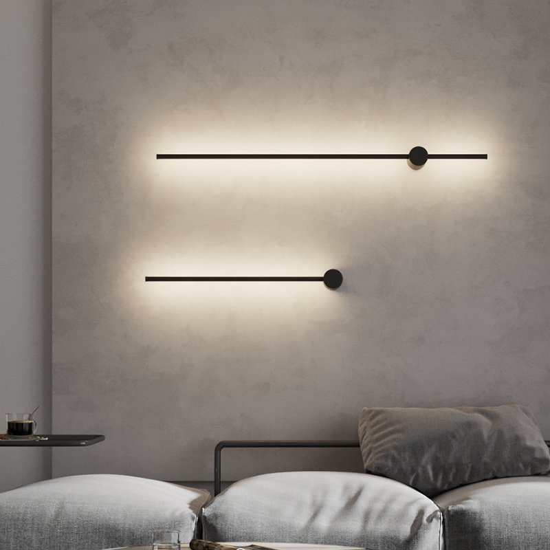 Designer minimalist long wall lamp bedroom bedside lamp decorative staircase aisle line lamp living room one-word wall lamp
