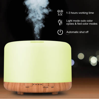 Cross-border 1000ml large capacity living room home aroma diffuser essential oil diffuser wood grain silent humidifier wholesale