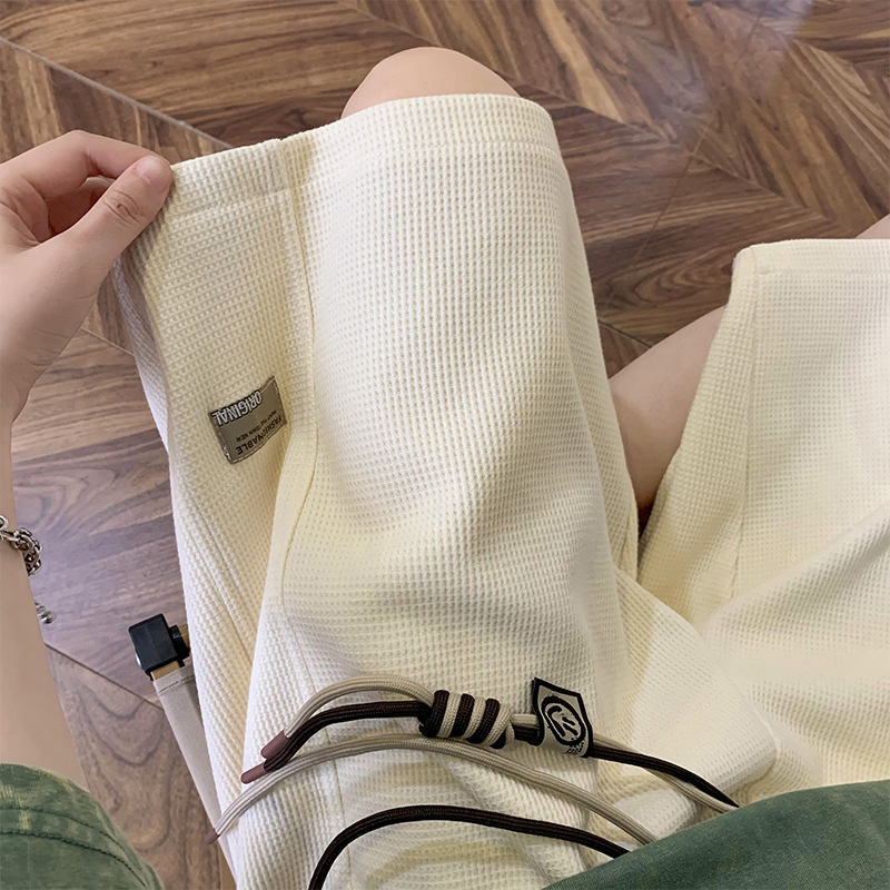 Waffle shorts men's summer thin fashion brand loose plus size Middle pants American sports boys casual shorts men