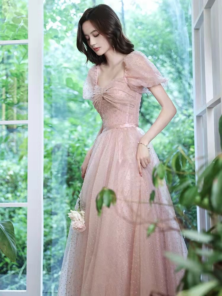 Evening Dress Women's Banquet 2024 New Ambience Niche Texture Pink Fairy Host Dress Banquet Evening Dress