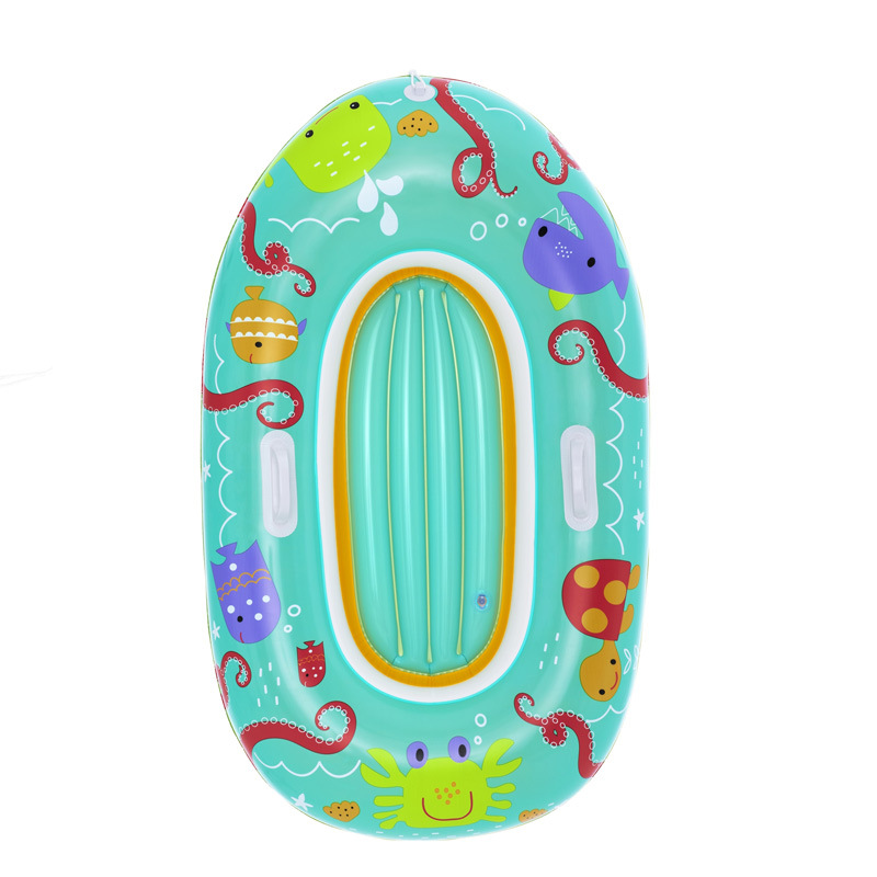 Inflatable cartoon children's kayak with armrest soft bottom water swimming ring seat type Children's boat 34009