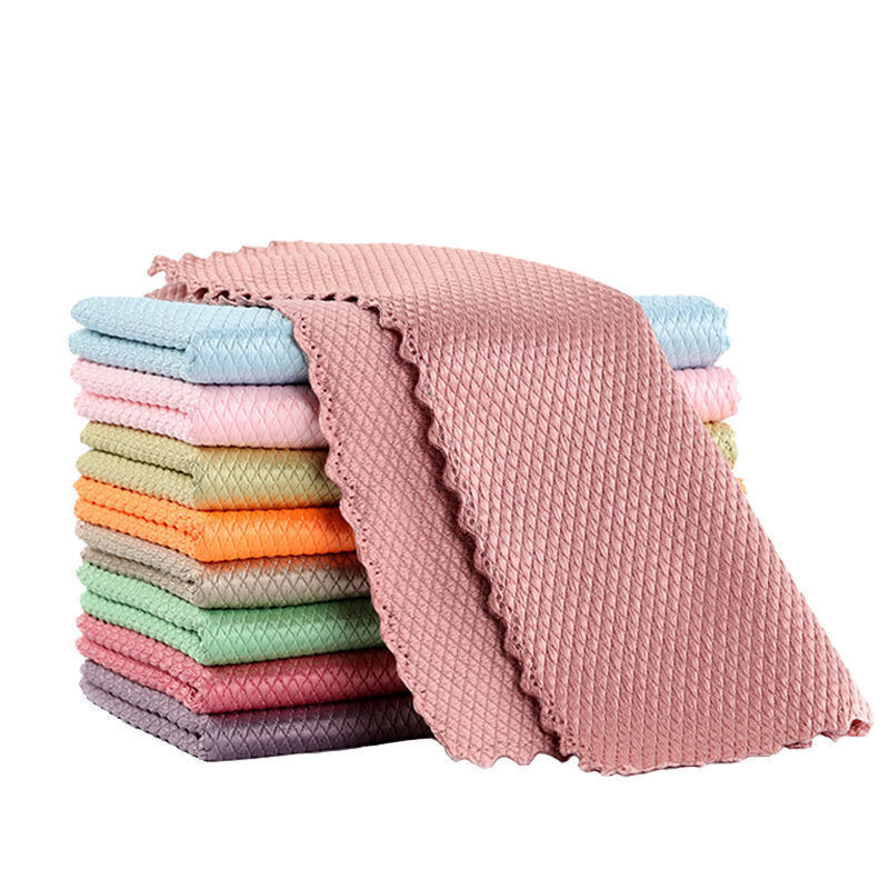 Fish scale cloth wipe glass mirror no watermark no Mark scouring pad absorbent not easy to wool Bowl Cup rearview mirror