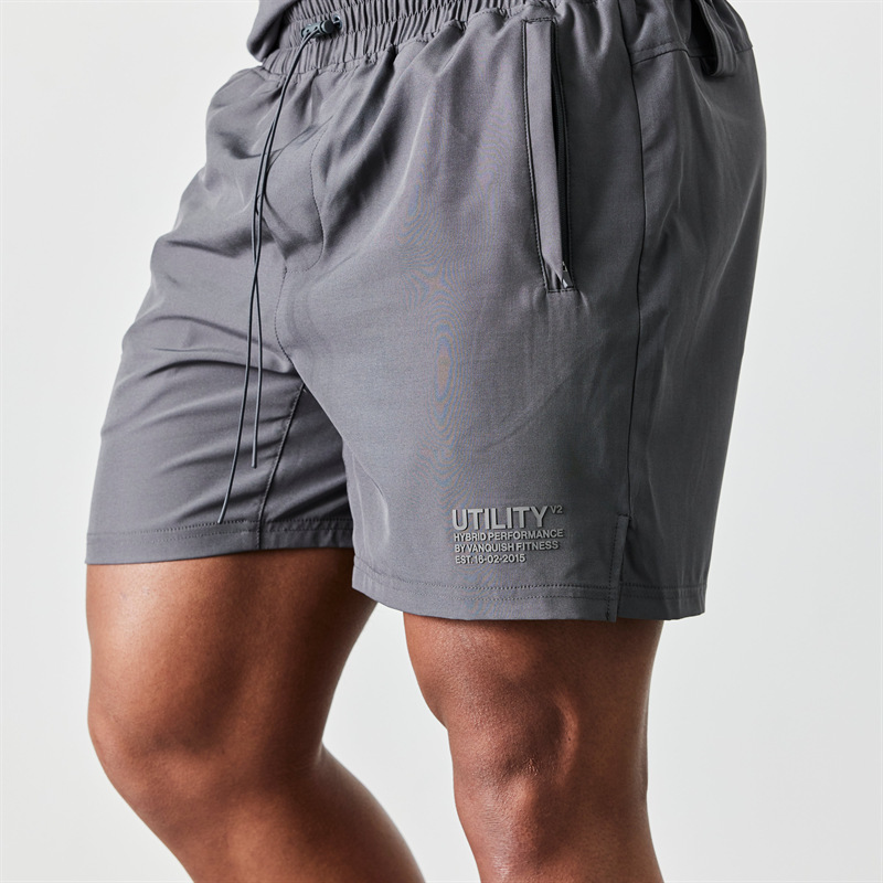 VANQUISH Summer New Men's Shorts Gym Running Sports Fitness Quick-drying Breathable Stretch Quad Pants