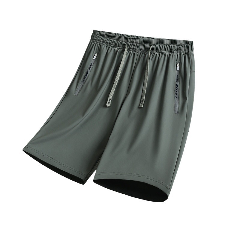 Summer Ice Silk Thin Sports Shorts Men's Loose Elastic plus size Casual Men's Five-point Pants Quick-drying Pants 2225