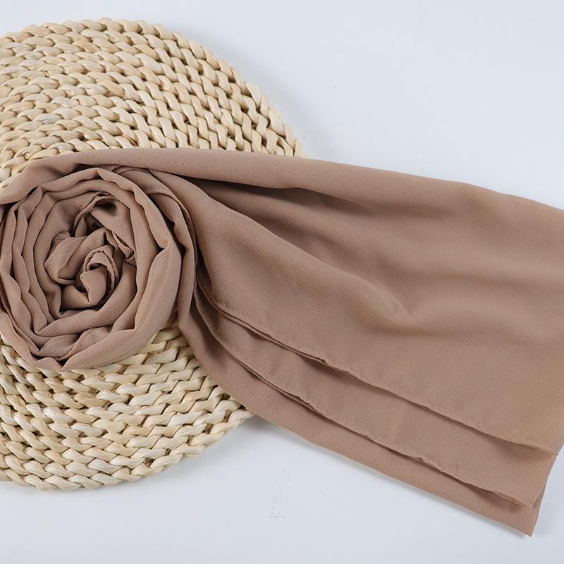 132 color in stock plain pearl chiffon scarf scarf Malaysia ladies basic 70*180 headscarf