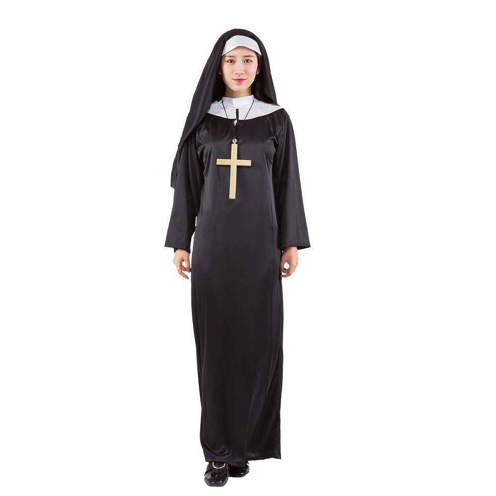 Halloween Costume Priest Nuns Fancy Costume Adult cosplay Maria Missionary Priest Costume