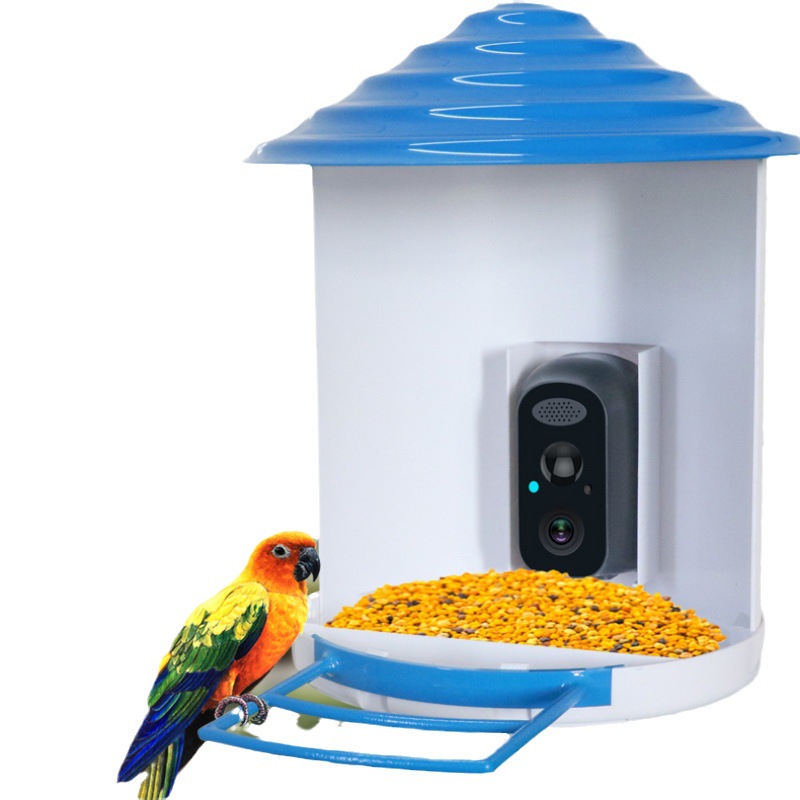 Cross-Border explosion smart AI identification birds solar wireless pet feeding equipment outdoor waterproof bird feeder
