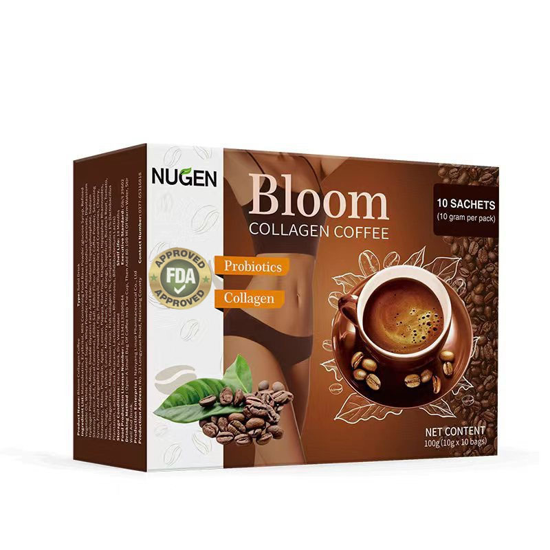 跨境速溶咖啡粉 BlOOM COLLAGEN COFFEE胶原蛋白黑咖啡100g