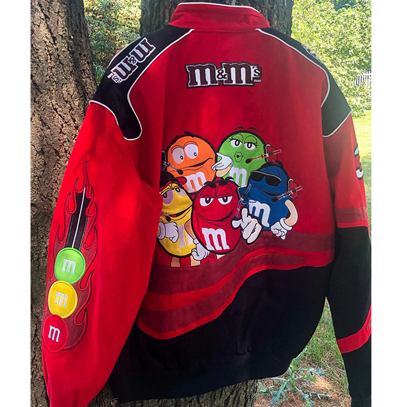Cross-border 2023 autumn and winter New jacket Amazon motorcycle style color matching printed casual loose long sleeve personalized jacket