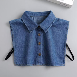 Fake collar women's denim pointed collar blue sweater shirt collar versatile autumn and winter inner wear Ruan elegant temperament matching style collar