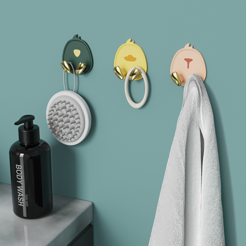 Cute pet hook non-perforated strong load-bearing adhesive door back bathroom wall kitchen seamless clothes hook