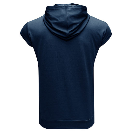 Cross-border summer Foreign Trade men's sleeveless hooded sports fitness outdoor vest American zipper men's sweater