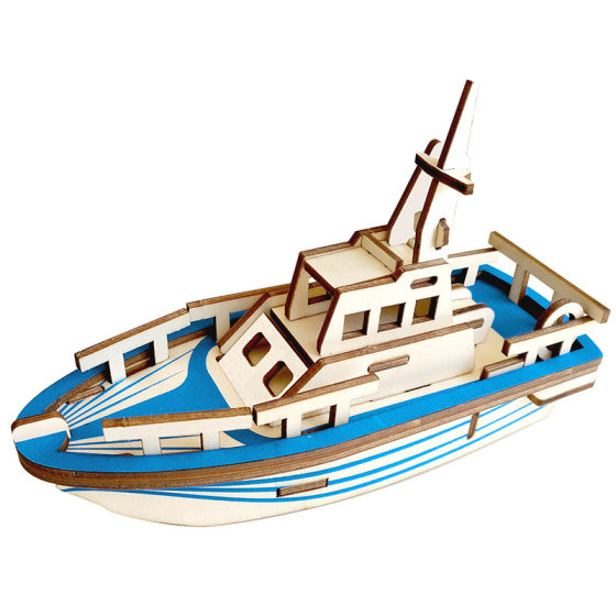 Factory Direct wooden assembled children's toys boys birthday gift decoration lifeboat three-dimensional puzzle model