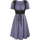 z Amazon Hot Sale Vintage Renaissance Square Collar Short Sleeve dress Victorian Pastoral cosplay Dress