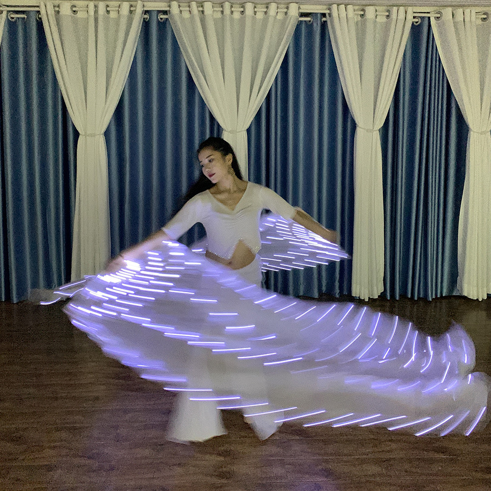 New dance props led luminous fan gradient table performance Oriental dance belly dance bar