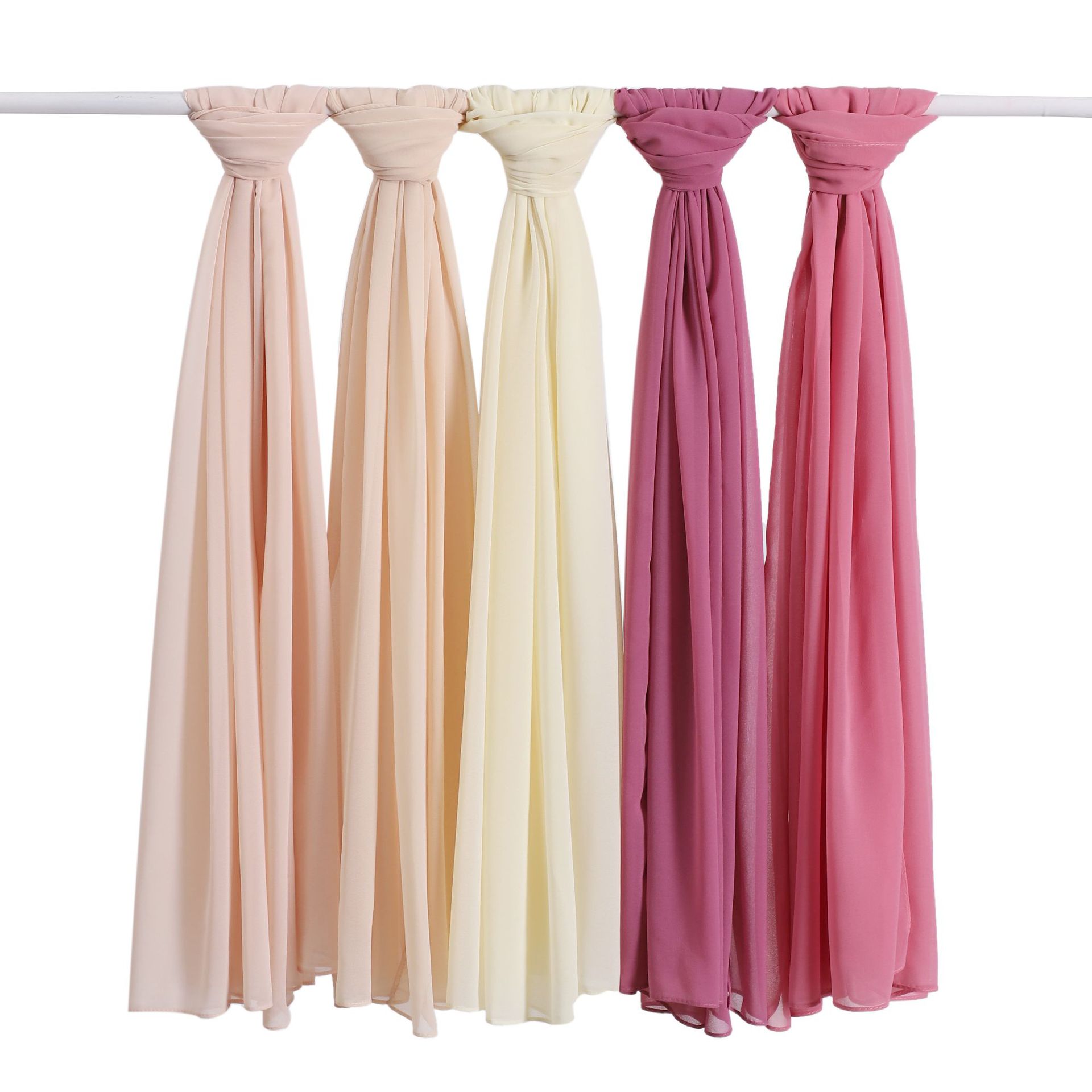 Lightweight Versatile Solid Color Pearl Chiffon Long Scarf Monochrome Chiffon Beads Scarf Turban Shawl Scarf 96 Color