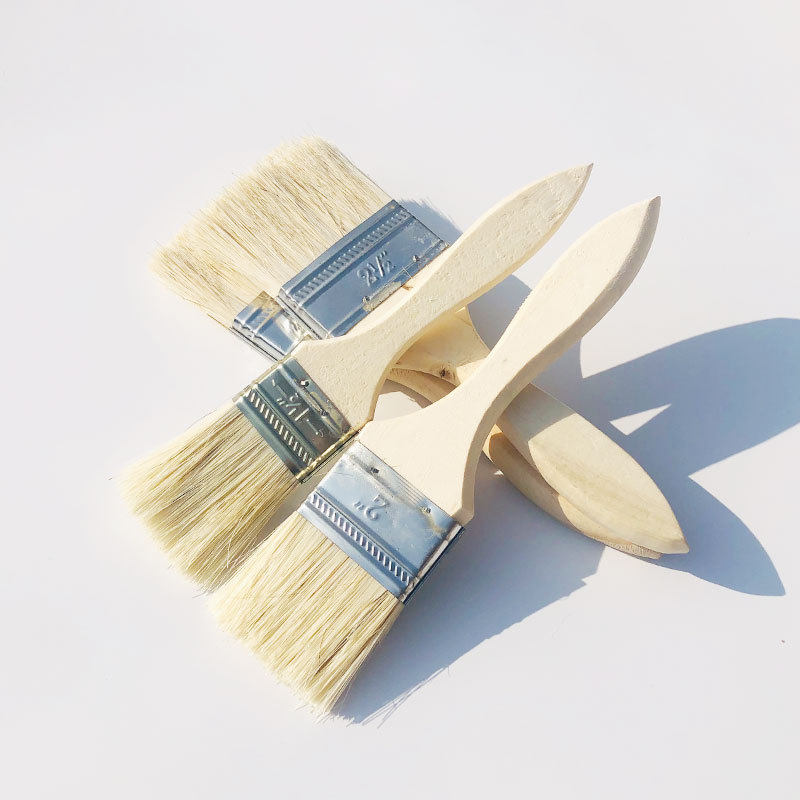 Factory wholesale brush glue brush lint-free 1234568 inch barbecue wooden handle bristle industrial paint brush