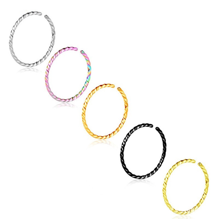 Tongda 316L stainless steel twist soft thread round head ring, piercing jewelry ear studs spleen nail spleen ring multi-purpose ring