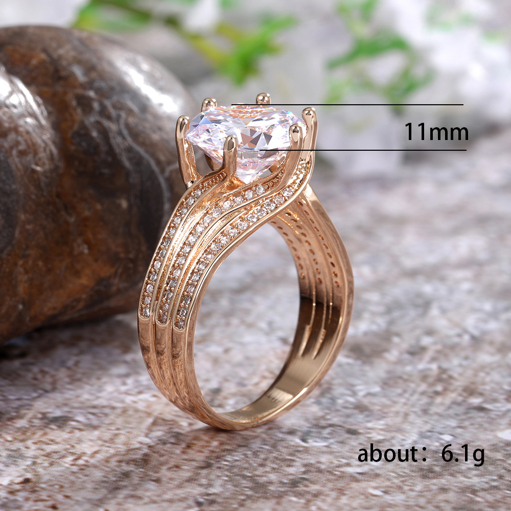 Gioielli e accessori Cao Shi anello di diamanti alla moda di alta qualità con zircone AAA anello di fidanzamento classico da donna con sei griffe in oro_voghion.com