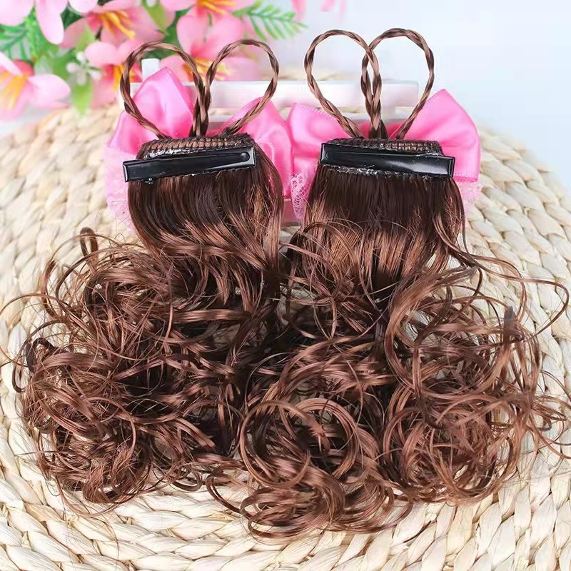 Children's Hairpin Headwear Little Girl's Hair Flower Cute Wig Braid New Bow Hairpin New Year's New Year's Hair Accessories