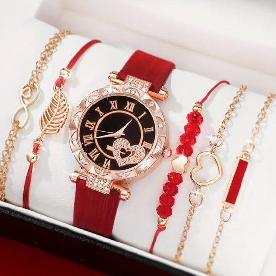 Simple Jewelry Fashion Joker Necklace Bracelet Ring Earrings suit Watch Accessories
