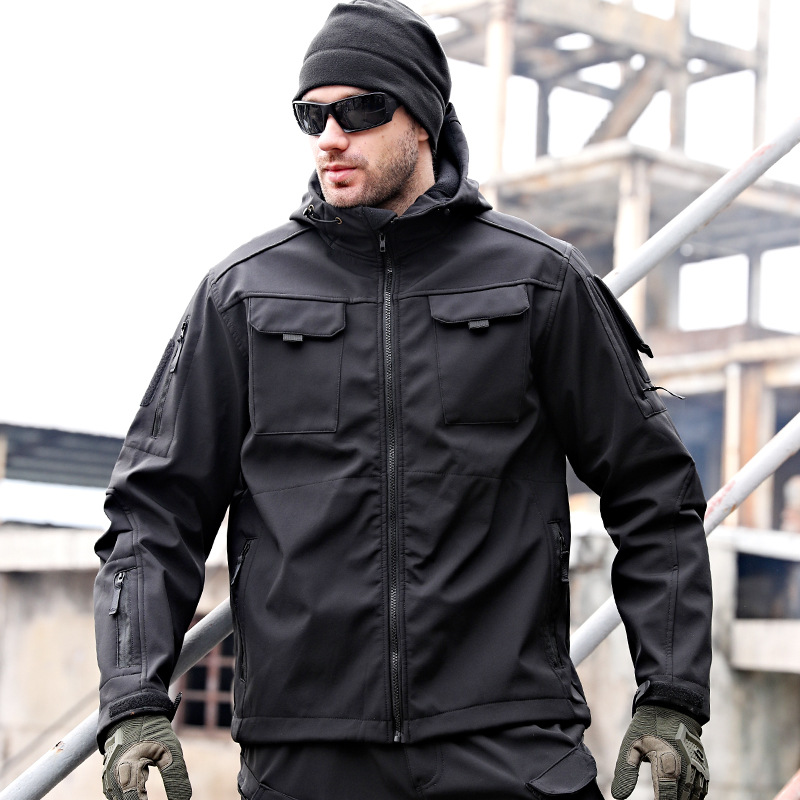 Тактическая ветровка Beetle Intruder Soft Shell Осенне-зимняя теплая куртка Спецназ Уличная утепленная ветровка с флисовой подкладкой