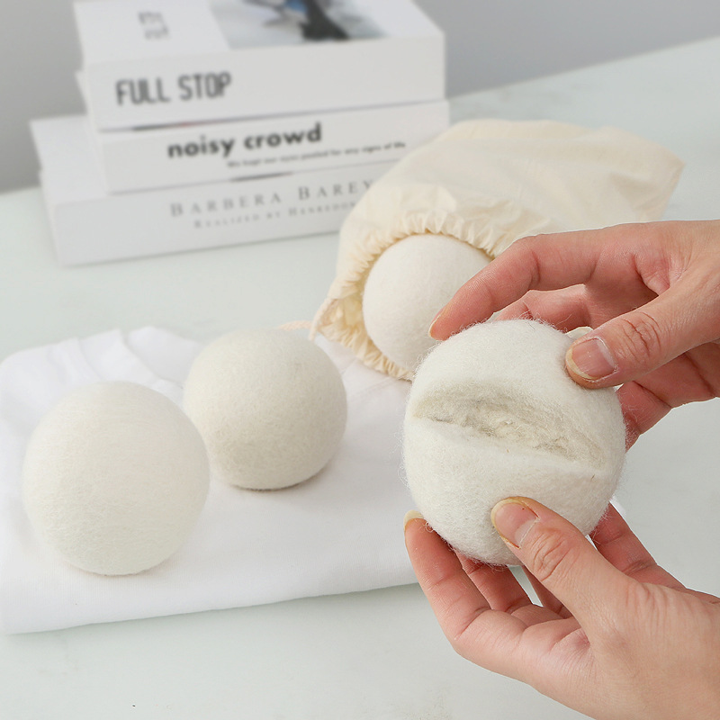 Wool drying ball white felt ball home dryer laundry ball drying ball anti-winding static removal