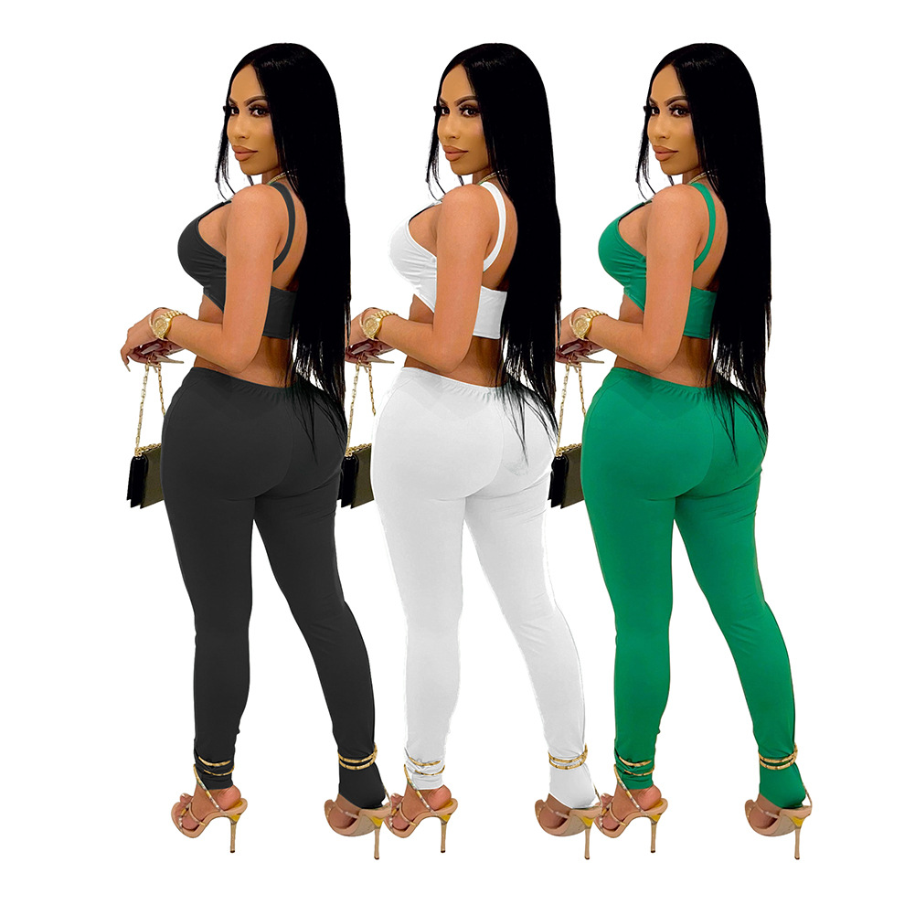 D88120 European and American Women's Clothing Amazon Independent Station Spring and Autumn Off-shoulder Sexy Tight Casual Jumpsuit