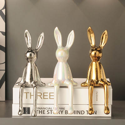 Creative Internet Celebrity Rabbit Ornaments Home Living Room Entrance TV Cabinet Wine Cabinet Office Decorations Model Room Decoration