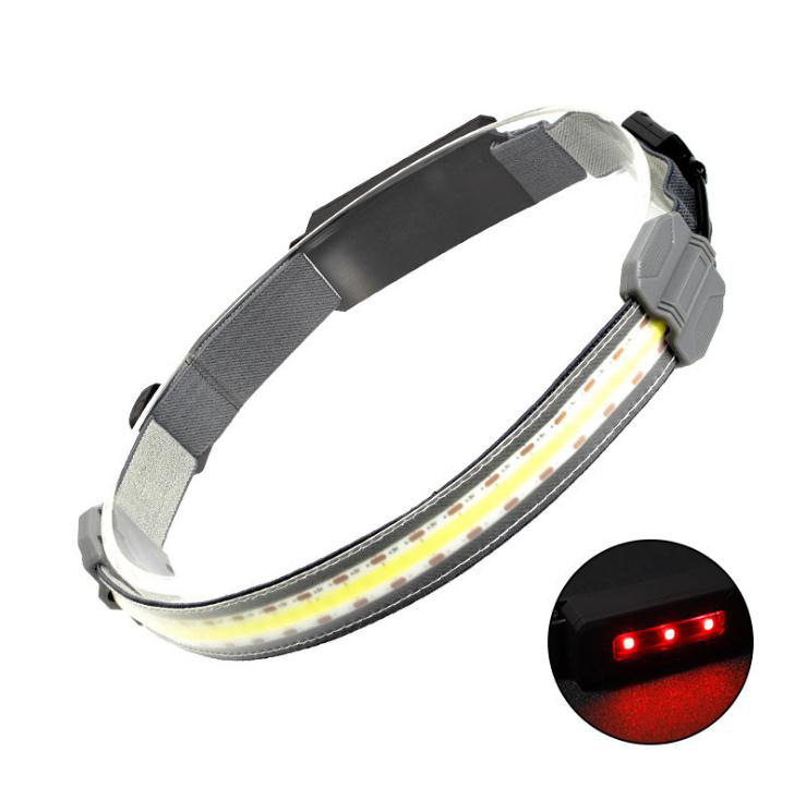 Step-in new COB soft light USB charging light with headlight mini with red light warning outdoor floodlight running headlight