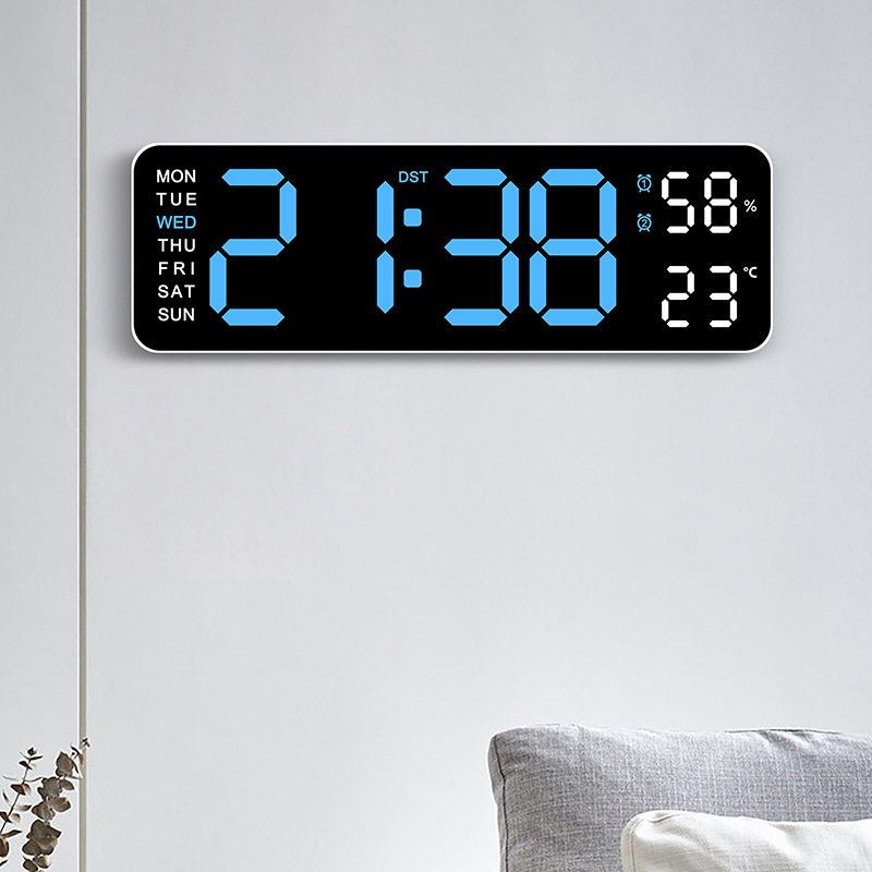 5503 cross-border hot selling electronic clock simple multi-function clock rectangular large font alarm clock hanging Stand clock