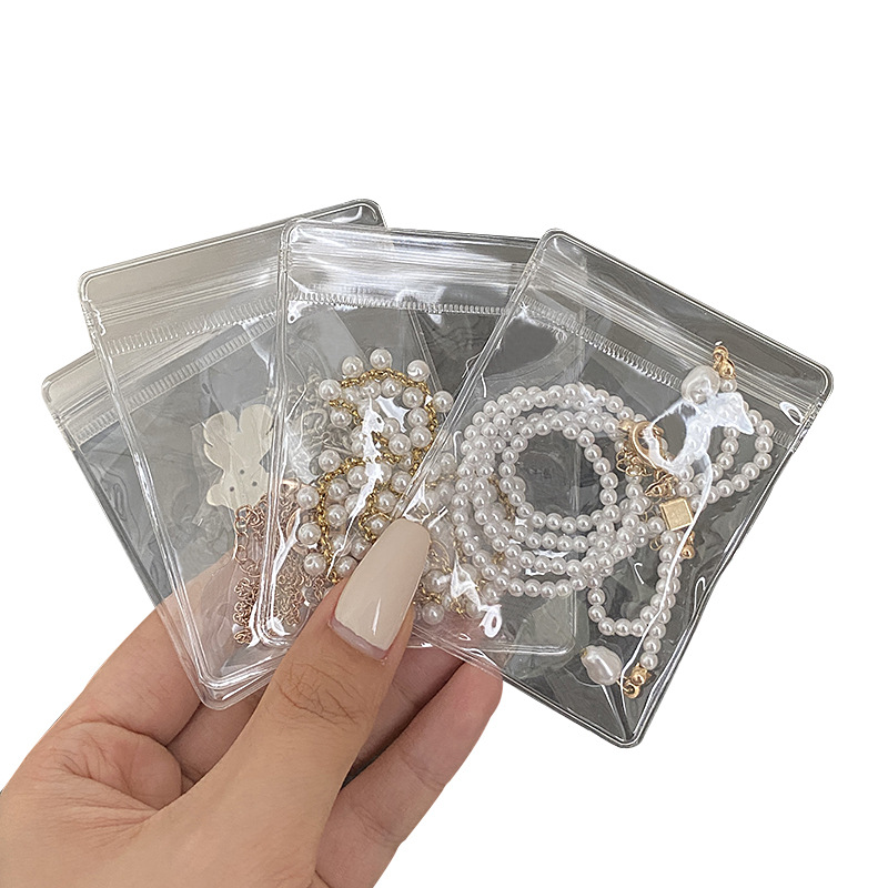 pvc packaging bag logo printing jewelry Wenwan compact bag anti-oxidation necklace ear studs dustproof bag wholesale