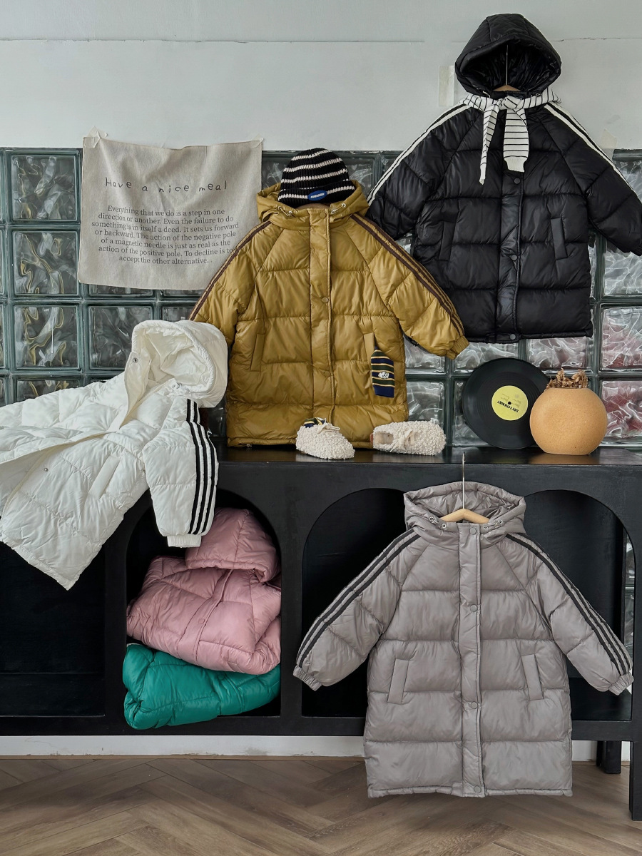 New autumn and winter children's cotton-padded clothes mid-length Korean style thickened Winter Children's cotton-padded clothes children's coat foreign trade Wholesale