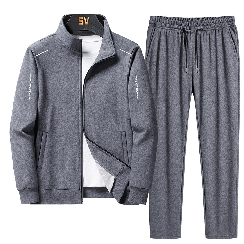 M-8XL men's two-piece sports suit spring and autumn large size leisure a set of sweater pants manufacturers straight hair