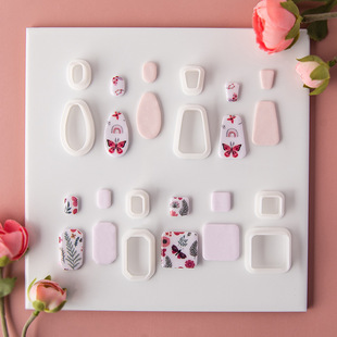 Niche Geometric Soft Clay Earrings Clay Mold Creative Graphic Pendant Jewelry Shape Cutting Mold Hand Tools