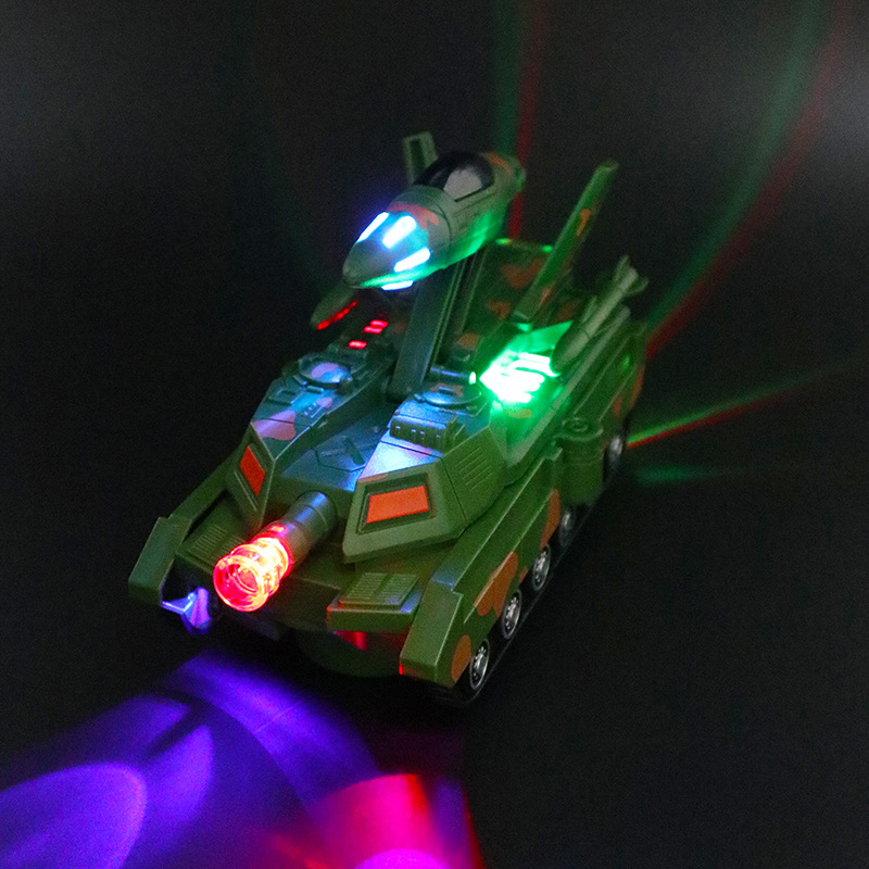 Cross-Border electric tank fighter deformation aircraft Universal driving light music children's toys stall wholesale