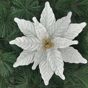Christmas tree artificial flower handmade silver hand curly flower factory wholesale site layout home furnishings decorations