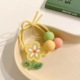 5# Yellow flower hair ring