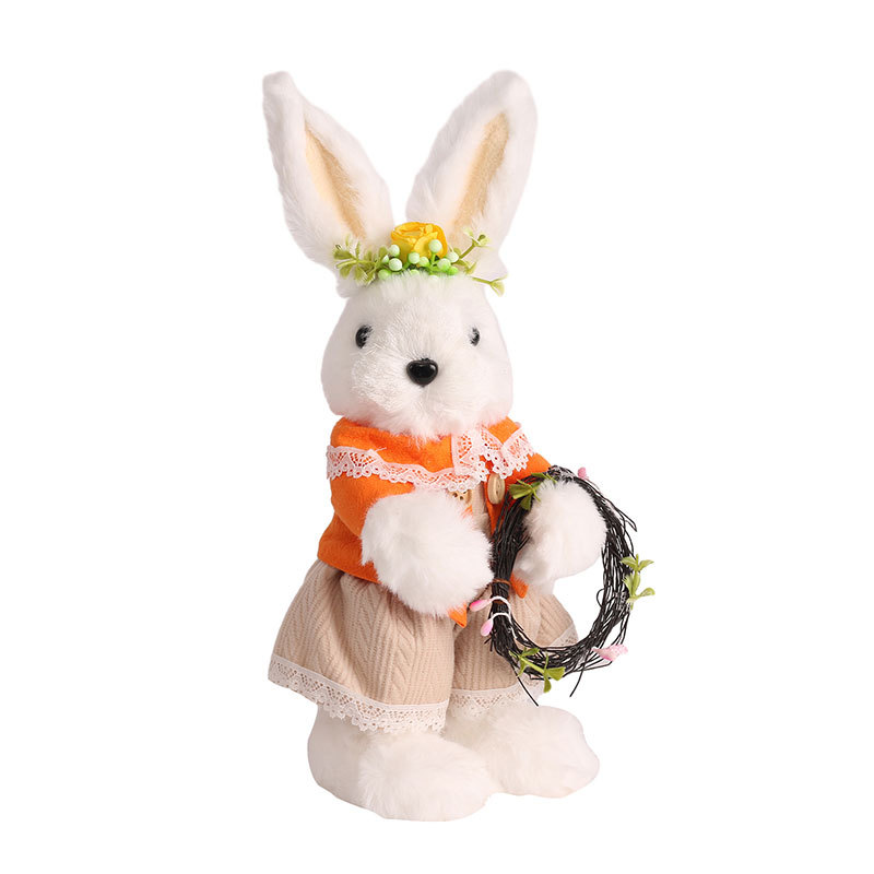 Cross-border Easter decorations ins cute plush Easter rabbit decoration doll home desktop decoration