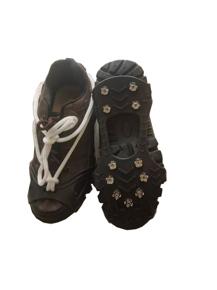 Upgraded Thickened Edition 11-Tooth Outdoor Mountaineering Non-Slip Shoe Cover 11-Tooth Simple Crampon 11-Tooth Steel Nails for Snowy and Rainy Days
