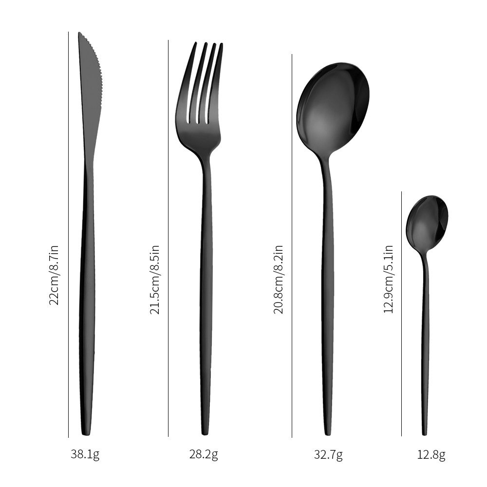 Cross-border Amazon family gathering Western-style 6-person set of 24-piece stainless steel tableware set with steak knife, fork, and spoon