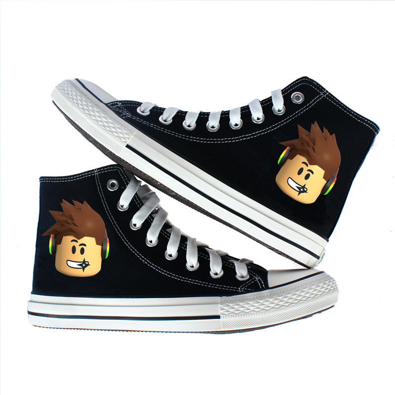 Game ROBLOX canvas shoes men's and women's casual sneakers student sports Korean fashion trendy lace-up shoes